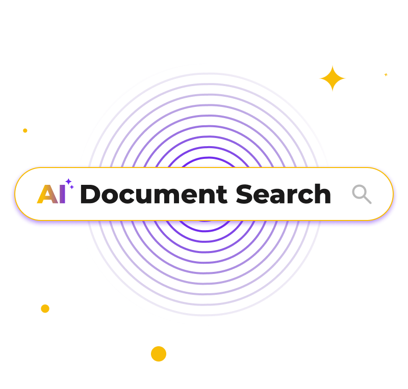 Illustration spatiale de AI Document Search 
